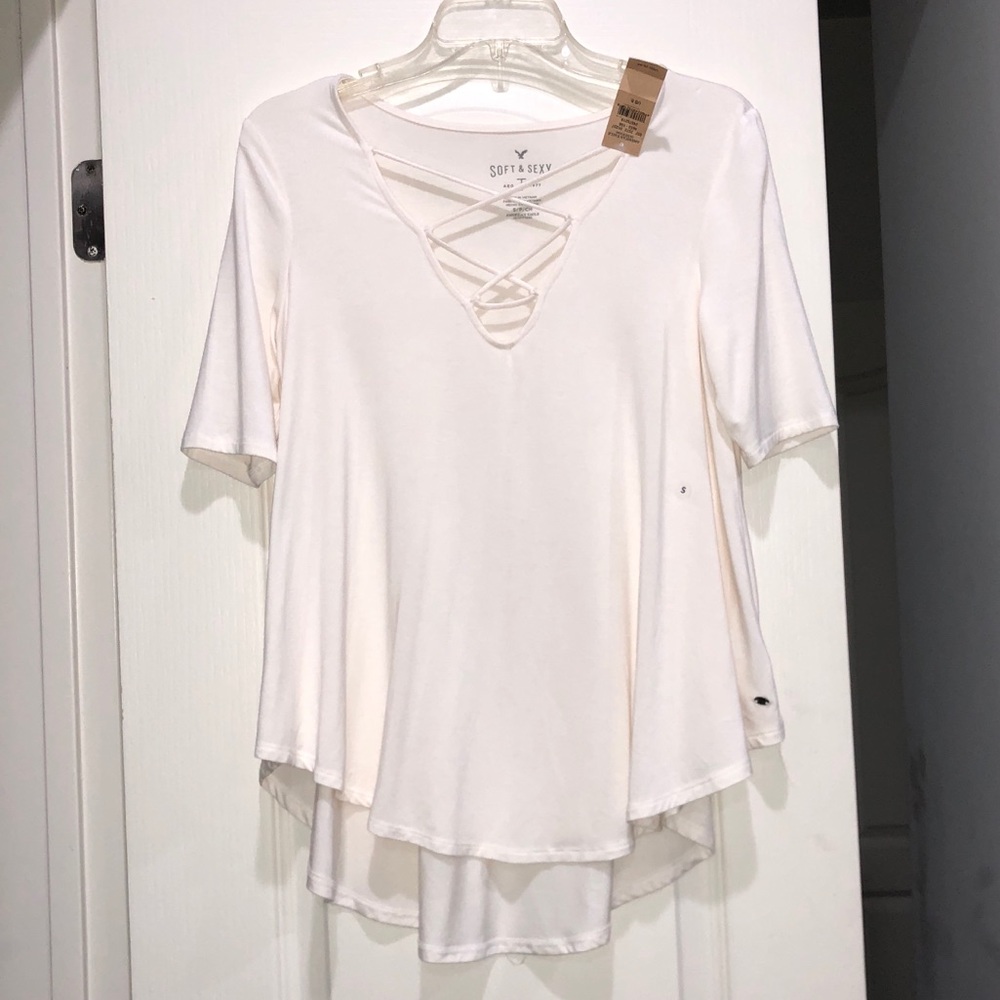 White criss cross top